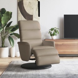 vidaXL Sillón reclinable con reposapiés cuero sintético capuchino