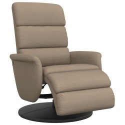 vidaXL Sillón reclinable con reposapiés cuero sintético capuchino