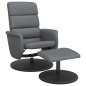 vidaXL Sillón reclinable con reposapiés cuero sintético gris vidaXL Sillón reclinable con reposapiés cuero sintético gris