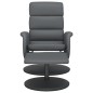 vidaXL Sillón reclinable con reposapiés cuero sintético gris vidaXL Sillón reclinable con reposapiés cuero sintético gris