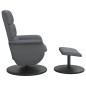 vidaXL Sillón reclinable con reposapiés cuero sintético gris vidaXL Sillón reclinable con reposapiés cuero sintético gris