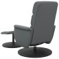 vidaXL Sillón reclinable con reposapiés cuero sintético gris vidaXL Sillón reclinable con reposapiés cuero sintético gris