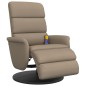 vidaXL Sillón reclinable masaje reposapiés cuero sintético capuchino vidaXL Sillón reclinable masaje reposapiés cuero sintético capuchino