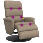 vidaXL Sillón reclinable masaje reposapiés cuero sintético capuchino vidaXL Sillón reclinable masaje reposapiés cuero sintético capuchino