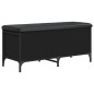 vidaXL Banco con almacenaje madera de ingeniería negro 102x42x45 cm vidaXL Banco con almacenaje madera de ingeniería negro 102x42x45 cm