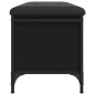 vidaXL Banco con almacenaje madera de ingeniería negro 102x42x45 cm vidaXL Banco con almacenaje madera de ingeniería negro 102x42x45 cm