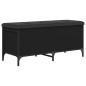 vidaXL Banco con almacenaje madera de ingeniería negro 102x42x45 cm vidaXL Banco con almacenaje madera de ingeniería negro 102x42x45 cm