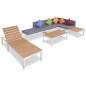 vidaXL Set de muebles de jardín 5 piezas y cojines aluminio y WPC vidaXL Set de muebles de jardín 5 piezas y cojines aluminio y WPC