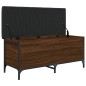 vidaXL Banco con almacenaje madera ingeniería roble marrón 102x42x45cm vidaXL Banco con almacenaje madera ingeniería roble marrón 102x42x45cm