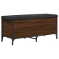 vidaXL Banco con almacenaje madera ingeniería roble marrón 102x42x45cm vidaXL Banco con almacenaje madera ingeniería roble marrón 102x42x45cm