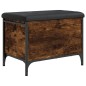 vidaXL Banco con almacenaje madera ingeniería roble ahumado 62x42x45cm vidaXL Banco con almacenaje madera ingeniería roble ahumado 62x42x45cm