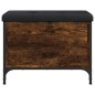 vidaXL Banco con almacenaje madera ingeniería roble ahumado 62x42x45cm vidaXL Banco con almacenaje madera ingeniería roble ahumado 62x42x45cm