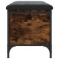 vidaXL Banco con almacenaje madera ingeniería roble ahumado 62x42x45cm vidaXL Banco con almacenaje madera ingeniería roble ahumado 62x42x45cm