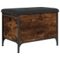 vidaXL Banco con almacenaje madera ingeniería roble ahumado 62x42x45cm vidaXL Banco con almacenaje madera ingeniería roble ahumado 62x42x45cm