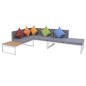 vidaXL Set de muebles de jardín 5 piezas y cojines aluminio y WPC vidaXL Set de muebles de jardín 5 piezas y cojines aluminio y WPC
