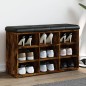vidaXL Banco zapatero madera de ingeniería roble ahumado 82x32x50 cm