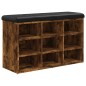 vidaXL Banco zapatero madera de ingeniería roble ahumado 82x32x50 cm