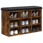 vidaXL Banco zapatero madera de ingeniería roble ahumado 82x32x50 cm