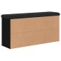 vidaXL Banco zapatero madera de ingeniería negro 102x32x50 cm