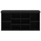 vidaXL Banco zapatero madera de ingeniería negro 102x32x50 cm