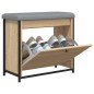 vidaXL Banco zapatero con cajón abatible roble Sonoma 62x32x56 cm vidaXL Banco zapatero con cajón abatible roble Sonoma 62x32x56 cm