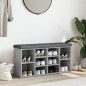 vidaXL Banco zapatero madera de ingeniería gris hormigón 102x32x50 cm vidaXL Banco zapatero madera de ingeniería gris hormigón 102x32x50 cm