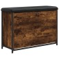 vidaXL Banco zapatero con cajón abatible roble ahumado 82x32x56 cm vidaXL Banco zapatero con cajón abatible roble ahumado 82x32x56 cm