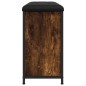 vidaXL Banco zapatero con cajón abatible roble ahumado 82x32x56 cm vidaXL Banco zapatero con cajón abatible roble ahumado 82x32x56 cm