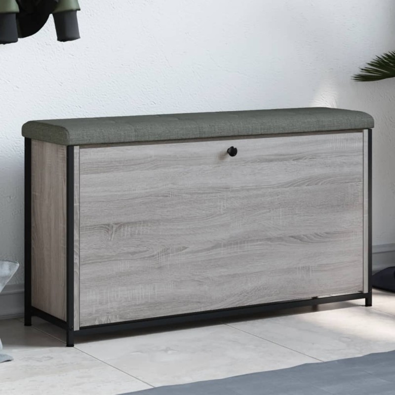 vidaXL Banco zapatero con cajón abatible gris Sonoma 102x32x56 cm vidaXL Banco zapatero con cajón abatible gris Sonoma 102x32x56 cm