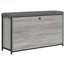 vidaXL Banco zapatero con cajón abatible gris Sonoma 102x32x56 cm