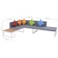 vidaXL Set de muebles de jardín 5 piezas y cojines aluminio y WPC vidaXL Set de muebles de jardín 5 piezas y cojines aluminio y WPC