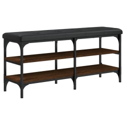 vidaXL Banco zapatero madera de ingeniería marrón roble 102x32x47 cm