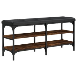 vidaXL Banco zapatero madera de ingeniería roble ahumado 102x32x47 cm