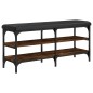 vidaXL Banco zapatero madera de ingeniería roble ahumado 102x32x47 cm vidaXL Banco zapatero madera de ingeniería roble ahumado 102x32x47 cm