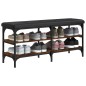 vidaXL Banco zapatero madera de ingeniería roble ahumado 102x32x47 cm vidaXL Banco zapatero madera de ingeniería roble ahumado 102x32x47 cm