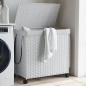 vidaXL Cesto para ropa sucia con ruedas ratán blanco 60x35x60,5 cm vidaXL Cesto para ropa sucia con ruedas ratán blanco 60x35x60,5 cm