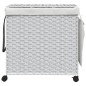 vidaXL Cesto para ropa sucia con ruedas ratán blanco 60x35x60,5 cm vidaXL Cesto para ropa sucia con ruedas ratán blanco 60x35x60,5 cm