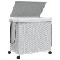 vidaXL Cesto para ropa sucia con ruedas ratán blanco 60x35x60,5 cm vidaXL Cesto para ropa sucia con ruedas ratán blanco 60x35x60,5 cm