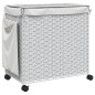 vidaXL Cesto para ropa sucia con ruedas ratán blanco 60x35x60,5 cm vidaXL Cesto para ropa sucia con ruedas ratán blanco 60x35x60,5 cm