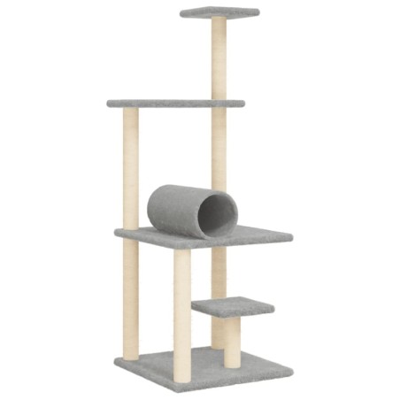 vidaXL Rascador para gatos con postes de sisal gris claro 136 cm
