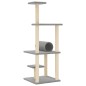 vidaXL Rascador para gatos con postes de sisal gris claro 136 cm vidaXL Rascador para gatos con postes de sisal gris claro 136 cm