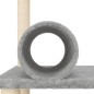 vidaXL Rascador para gatos con postes de sisal gris claro 136 cm vidaXL Rascador para gatos con postes de sisal gris claro 136 cm