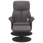 vidaXL Sillón de masaje reclinable con reposapiés cuero sintético gris vidaXL Sillón de masaje reclinable con reposapiés cuero sintético gris