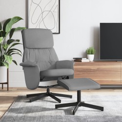 vidaXL Sillón reclinable con reposapiés tela gris claro