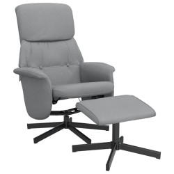 vidaXL Sillón reclinable con reposapiés tela gris claro