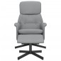 vidaXL Sillón reclinable con reposapiés tela gris claro