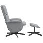 vidaXL Sillón reclinable con reposapiés tela gris claro