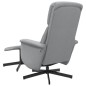 vidaXL Sillón reclinable con reposapiés tela gris claro
