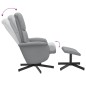 vidaXL Sillón reclinable con reposapiés tela gris claro