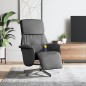 vidaXL Sillón reclinable de masaje con reposapiés tela gris oscuro vidaXL Sillón reclinable de masaje con reposapiés tela gris oscuro